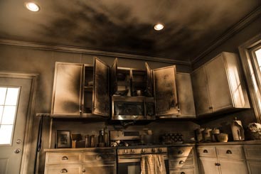 Fire Damage Cleanup-Restoration- Smoke Odor Removal - Soot Damage Cleanup - content cleaning - structural cleaning - Kitchen fire - Highland Park Illinois - lake county il