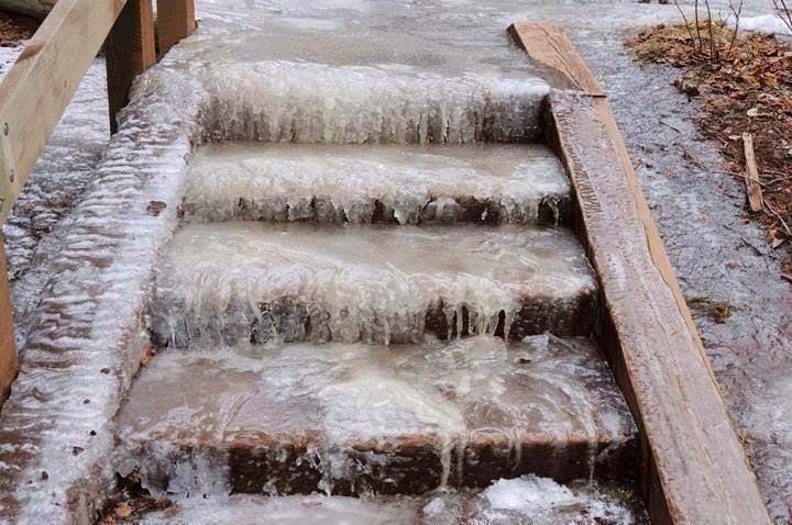 Icy steps