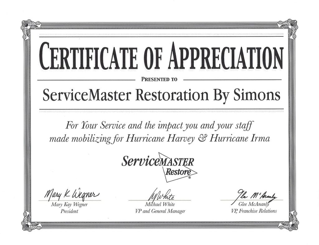 Certificate of Appreciation